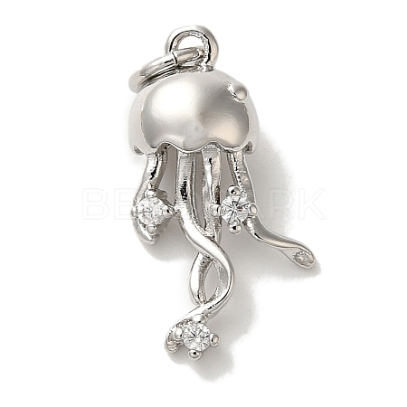 Rack Plating Brass Micro Pave Cubic Zirconia Pendants KK-U027-09-03P-1