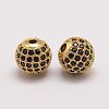 Brass Micro Pave Cubic Zirconia Beads LS-ZIRC-E110-06G-1