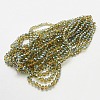 Electroplate Glass Beads Strands X-EGLA-D020-6x4mm-48-2