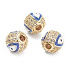 Brass Micro Pave Cubic Zirconia Beads ZIRC-A019-16G-A02-3