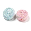 UV Plating Iridescent Acrylic Beads OACR-G039-19-2