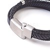Leather Cord Multi-strand Bracelets BJEW-F368-02-4