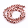 Electroplated Natural Lava Rock Beads Strands G-K259-57-4mm-RG-2