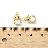 Brass Lucky Bag Heart Charms with Shell KK-B079-18G-3