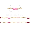 Brass & ABS Imitation Pearl Beaded Chain CHC-D029-21G-2
