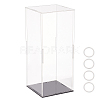 Rectangle Transparent Acrylic Minifigures Display Boxes with Black Base ODIS-WH0030-51D-1