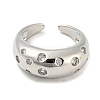 Brass Micro Pave Cubic Zirconia Open Cuff Ring RJEW-C033-15P-2