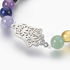 Natural & Synthetic Gemstone Beads Stretch Bracelets BJEW-JB03930-3