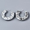 Spray Painted CCB Plastic Stud Earrings EJEW-Q020-003A-1