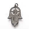 Brass Micro Pave Cubic Zirconia Pendants ZIRC-Q013-27B-2