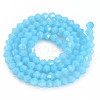 Opaque Solid Color Glass Beads Strands GLAA-Q080-4mm-B11-2