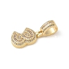 Brass Clear Cubic Zirconia European Dangle Charms LS-KK-R003-01G-03-3