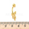 Brass Pave Clear Cubic Zirconia Curved Barbell Bowknot Belly Rings AJEW-L099-01B-G-3