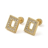 304 Stainless Steel with Rhinestone Stud Earrings EJEW-G364-19G-1