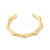 Ion Plating(IP) 304 Stainless Steel Bamboo Open Cuff Ring for Women RJEW-I085-10G-2