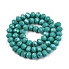 Electroplate Opaque Solid Color Glass Beads Strands EGLA-A044-P8mm-L31-3