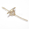 Brass Micro Pave Clear Cubic Zirconia Chain Extender ZIRC-G168-04G-1