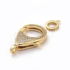 Brass Micro Pave Cubic Zirconia Lobster Claw Clasps ZIRC-K081-95G-02-2