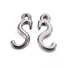 Gunmetal Plated Alloy Letter Pendants PALLOY-J718-01B-S-1