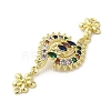 Rack Plating Brass Pave Colorful Cubic Zirconia Flower Connector Charms KK-C052-37D-G-2