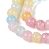 Ombre Effect Dyed Crackle Glass Beads Strands GLAA-Q106-01A-B14-4
