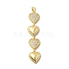 Brass Micro Pave Cubic Zirconia Big Pendants KK-C164-01C-G-1