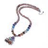 Natural & Synthetic Gemstone Pendant Necklaces NJEW-G324-A-2