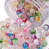 Transparent Spray Painted Crackle Glass Beads Strands GLAA-TA0003-09-4