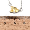 Brass Pave Cubic Zirconia Rectangle and Heart Pendant Cable Chain Necklaces KK-CBAB173-04P-05-5