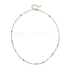 Handmade Faceted Rondelle Glass Beaded Link Chain Necklaces NJEW-JN05744-01-4