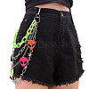 Extra-terrestrial Head Plastic & Alloy Barbed Wire 3 Layer Pants Chains for Women FS-WG4F403-01-3