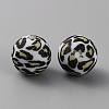 Round with Leopard Print Pattern Food Grade Silicone Focal Beads SIL-WH0009-08B-2