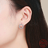 925 Sterling Silver Cubic Zirconia Stud Earrings EJEW-FF0010-14P-3