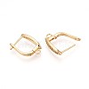 Brass Micro Pave Cubic Zirconia Hoop Earring Finding KK-N261-38G-2