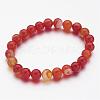 Natural Striped Agate/Banded Agate Beaded Stretch Bracelets BJEW-JB02564-2