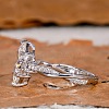 Brass Micro Pave Clear Cubic Zirconia Finger Rings FS-WG5249E-05-3