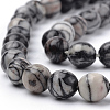 Natural Black Silk Stone/Netstone Beads Strands G-Q462-103-10mm-3