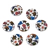 Ocean Printed Natural Freshwater Shell Flat Round Beads SHEL-A006-13C-1