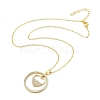 Brass Micro Pave Clear Cubic Zirconia Ring Pendant Necklaces NJEW-P322-A04-G-4