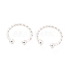 Rhodium Plated 925 Sterling Silver Cuff Earrings EJEW-H124-10P-1