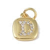 Rack Plating Brass Micro Pave CLear Cubic Zirconia Charms KK-E110-14G-D-1