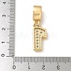 Brass Clear Cubic Zirconia European Dangle Charms KK-R003-01G-01-4