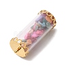 Glass Tube with Natural & Synthetic Mixed Gemstone Chip Beads Inside Pendants FIND-B054-01G-04-2