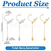 4Pcs 2 Colors Brass End Chains FIND-YW0010-34-2