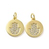 Brass Micro Pave Clear Cubic Zirconia Pendants KK-E068-VF071-2