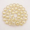 Hexagon Electroplate Full Rainbow Plated Glass Beads Strands EGLA-P015-F01-1