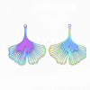 Ion Plating(IP) 201 Stainless Steel Filigree Pendants STAS-S108-88-2