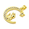 Brass Micro Pave Clear Cubic Zirconia Pendants FIND-Z044-03G-2