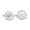 Rack Plating Brass Micro Pave Clear Cubic Zirconia Connector Charms KK-C008-07P-1