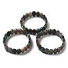 Natural Indian Agate Beaded Stretch Bracelet G-E010-01-02-2